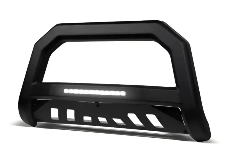 Black steel bull bar with LED light strip for Armordillo BGWB-AVT01-MB vehicle