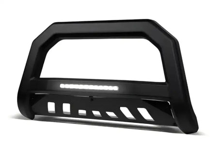 Black steel bull bar with LED light strip for Armordillo BGWB-AVT01-MB vehicle