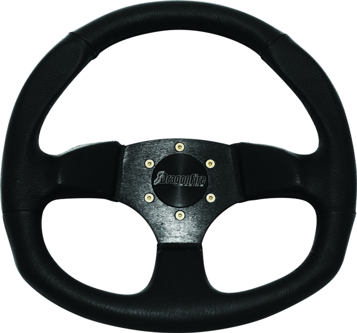 DragonFire Racing Steering Wheels - D-Shaped- Vinyl- Black- 0in offset - 520969