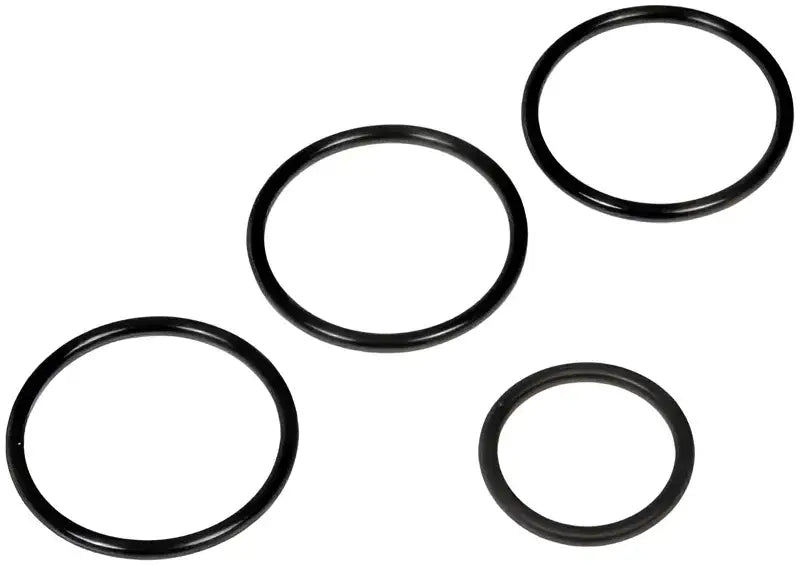 Four black O-rings from Dorman Rad Hose O-Ring Kit for Dorman Rad rad hose repairs