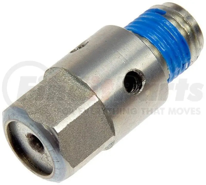 Metal grease fitting with blue thread sealant for Dorman Oil Pressure Valve, oil pressure part