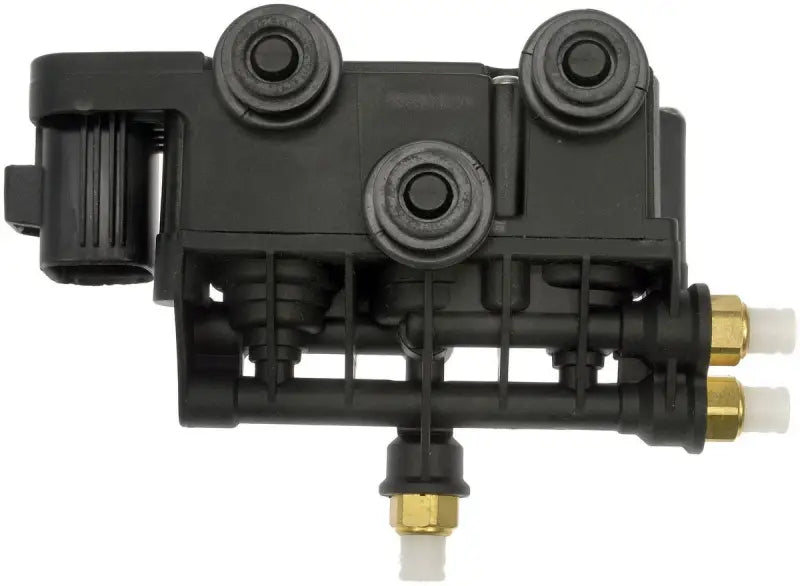 Black plastic air valve block with brass fittings for 949-471 Dorman Air Valve Block