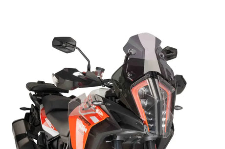 Orange and black motorcycle with 9716F Windscreen Racing Dark Smoke, perfect for RV parts & accessories