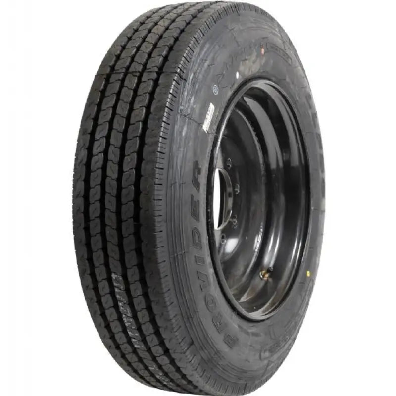 Black tire mounted on steel wheel for A215H/8H19BV Taskmaster ST215 with 17 inch rim