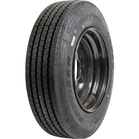 Black tire mounted on steel wheel for A215H/8H19BV Taskmaster St215/75R17.5