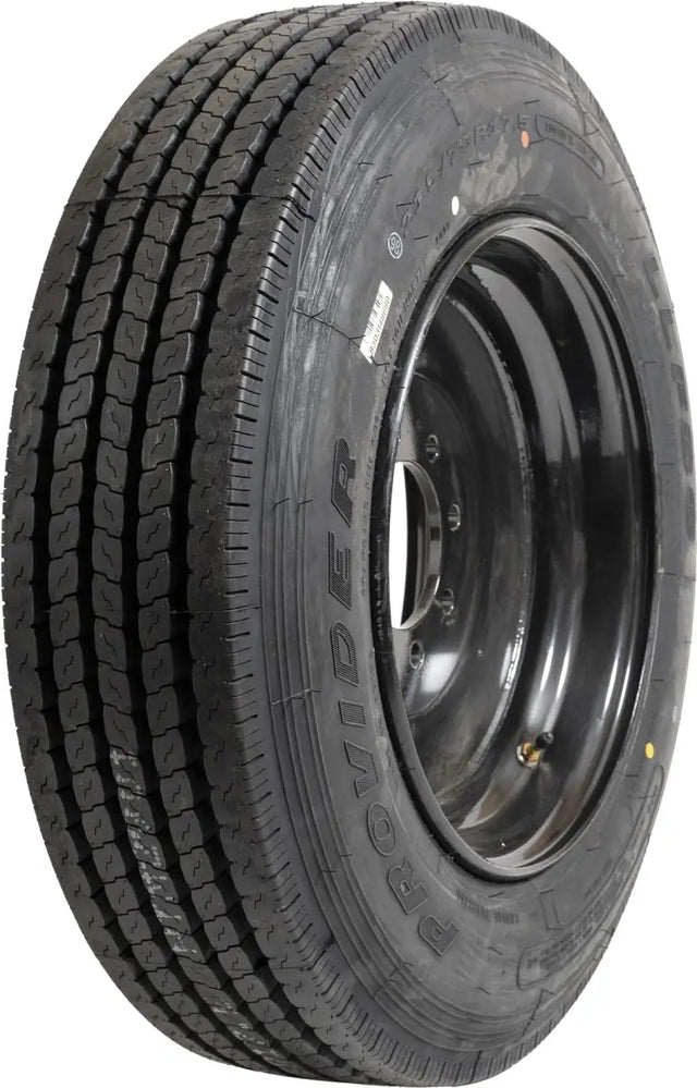 Black tire on wheel for A215H 8H19BV Taskmaster St215/75R17.5 trailer load