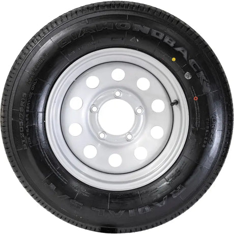 Trailer tire with steel rim, adb15r555smdm Taskmaster, ST205 75R15 quality ride