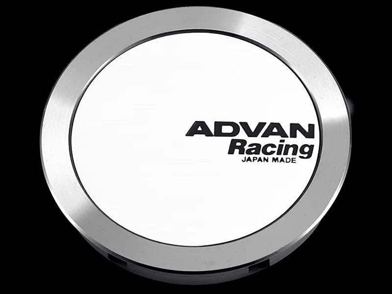 Advan 63mm Full Flat Centercap - White/Silver Alumite - Truck & Automotive