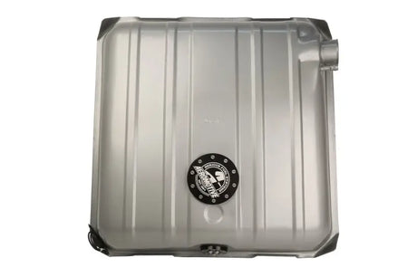 Silver fuel tank from Aeromotive Stealth Gen 2 for Chevy 340 fuel delivery upgrade