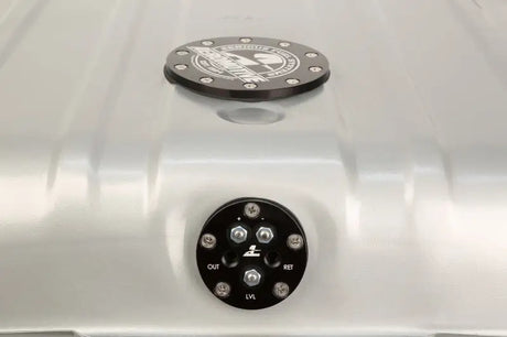 Fuel tank with two circular access plates for stealth gen fuel delivery in Chevrolet 340