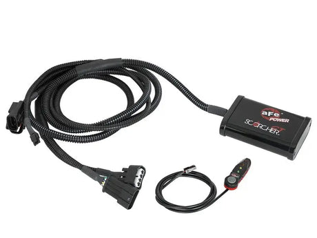 Automotive performance tuner with wiring harness and remote for aFe Toyota GR Corolla L3 Scorcher GT module with factory style connectors