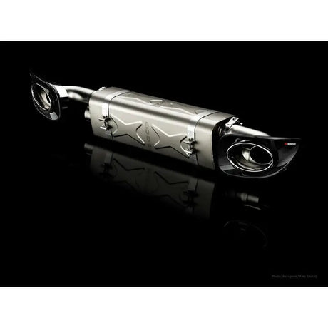 Titanium motorcycle exhaust system with slip-on line and titanium tips for Porsche 911 Turbo