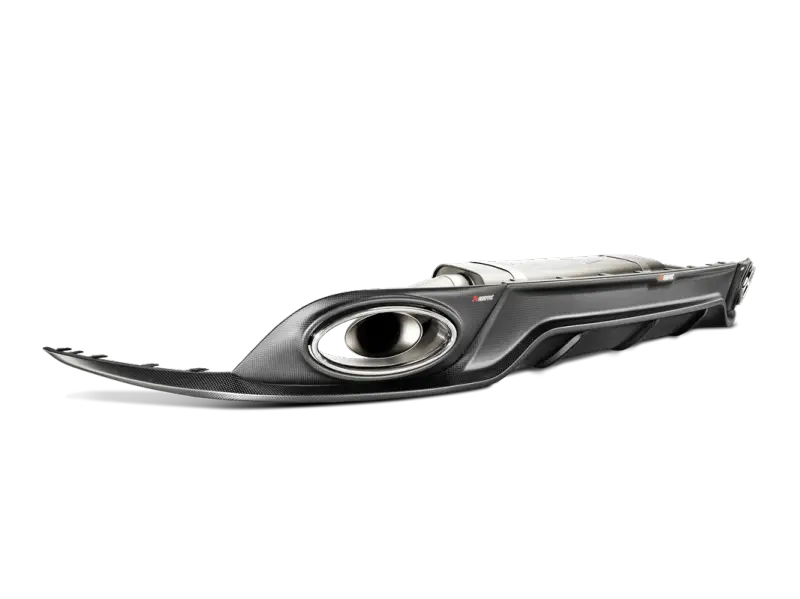 Black and silver carbon titanium tips on Akrapovic slip-on line for Porsche 911 Turbo