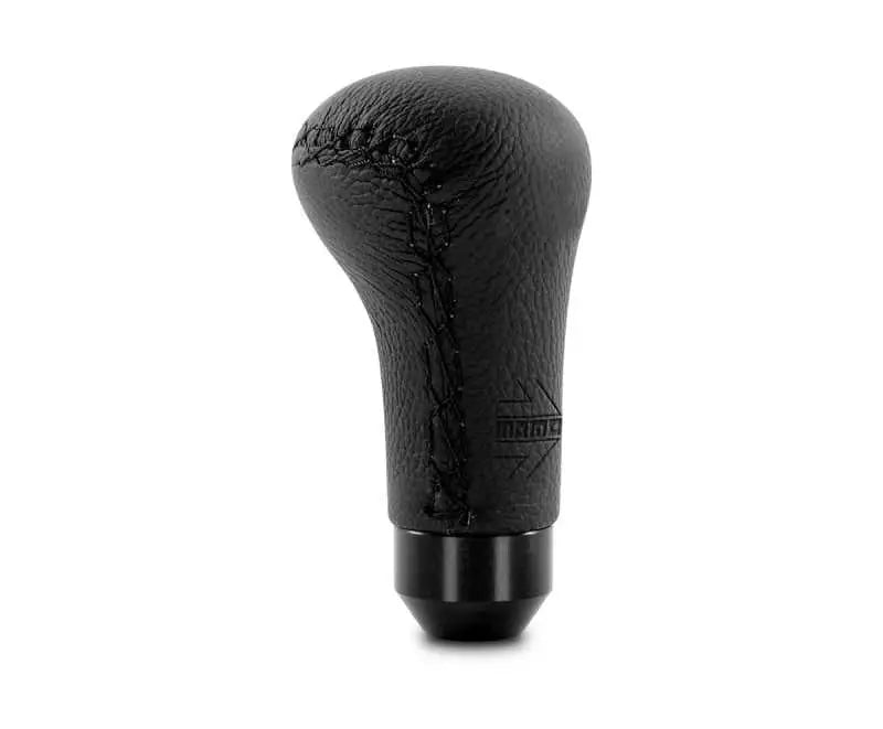 MOMO ALBK1 Momo Anatomico Shift Knob - Black Leather, Black Stitching
