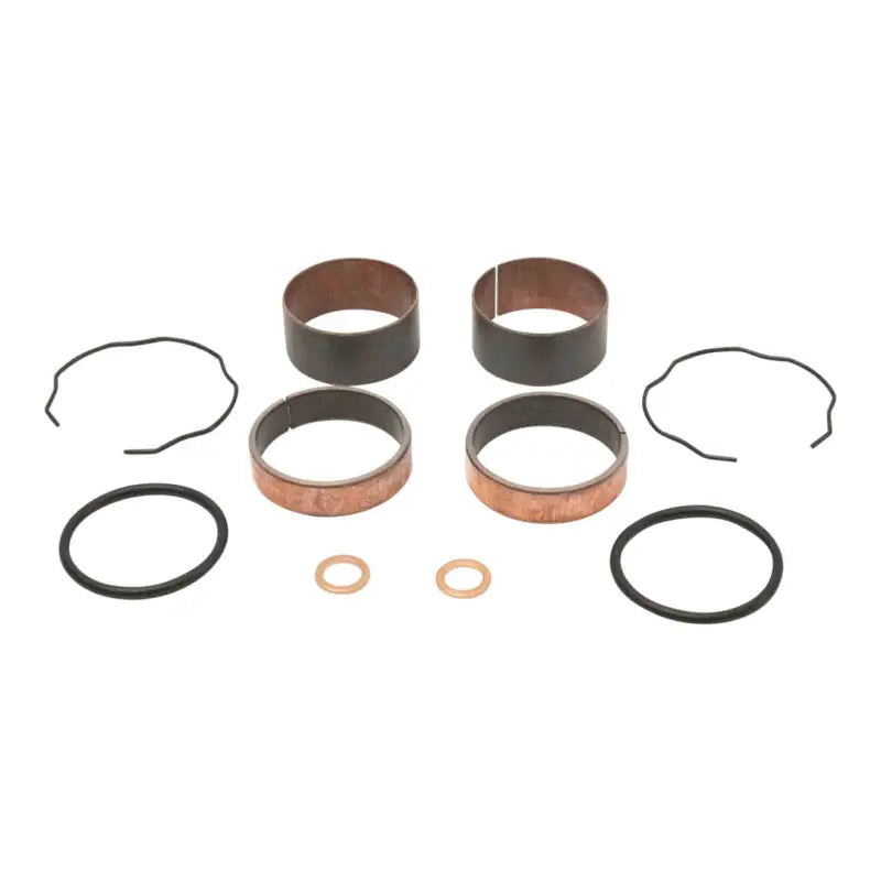 Motorcycle fork bushing kit for rebuilds, includes all parts needed for fork bushing replacement
