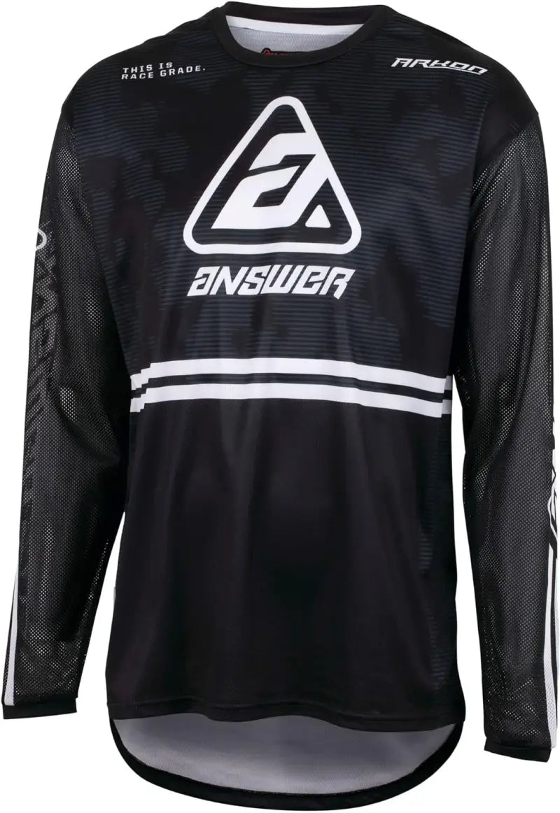 Answer 23 Ark Trials Jersey Black/White/Grey Youth - Large - 447598 - Misc Powersports