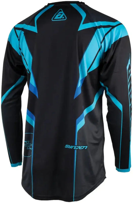 Black and blue Syncron Envenom Jersey youth long-sleeve sports top perfect for fans