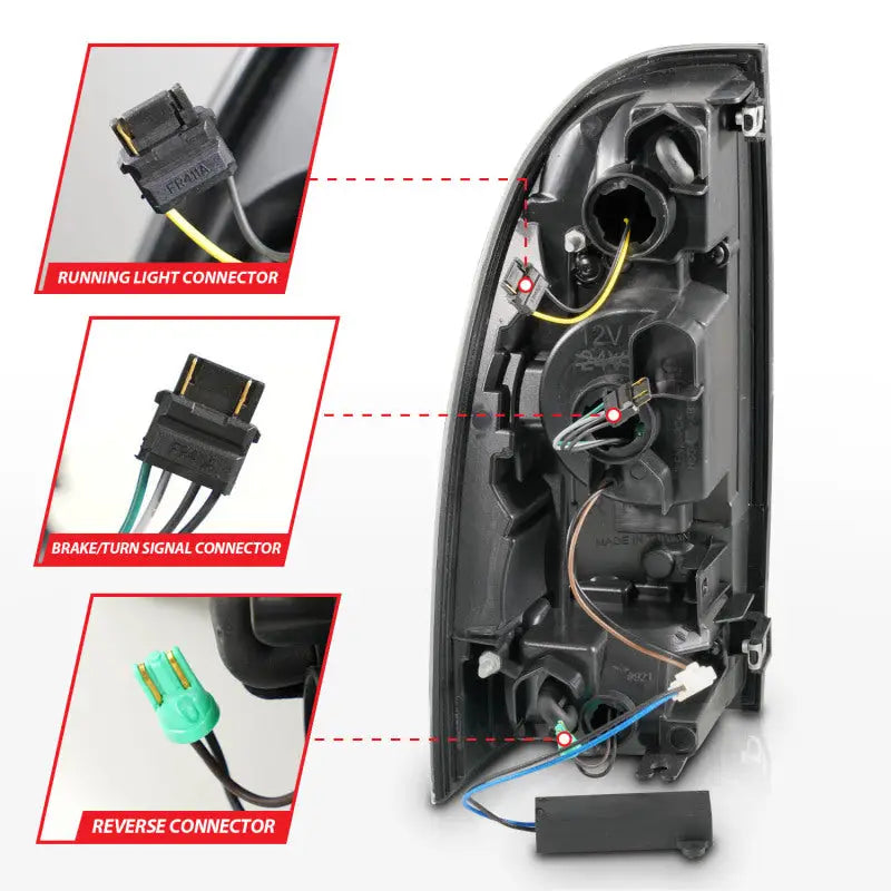 ANZO 05-15 Toyota Tacoma Full LED Tail Lights w/Light Bar Sequential Black Housing Clear Lens - Truck & Automotive