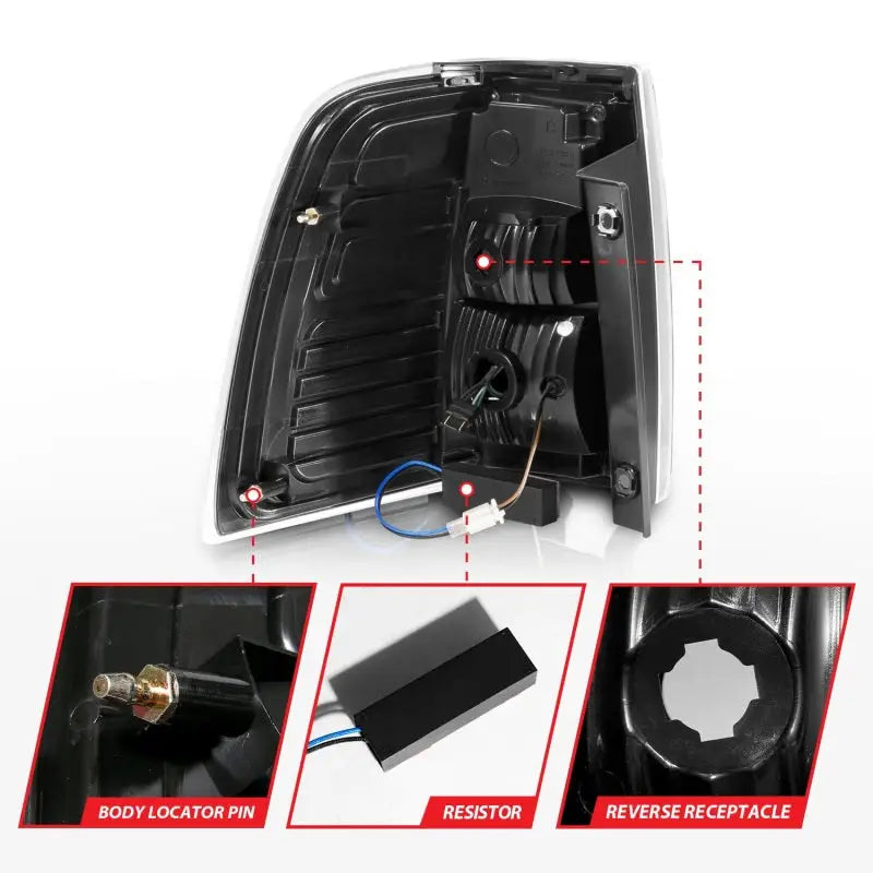 ANZO 07-17 Ford Expedition LED Taillights w/ Light Bar Black Housing Clear Lens - Truck & Automotive