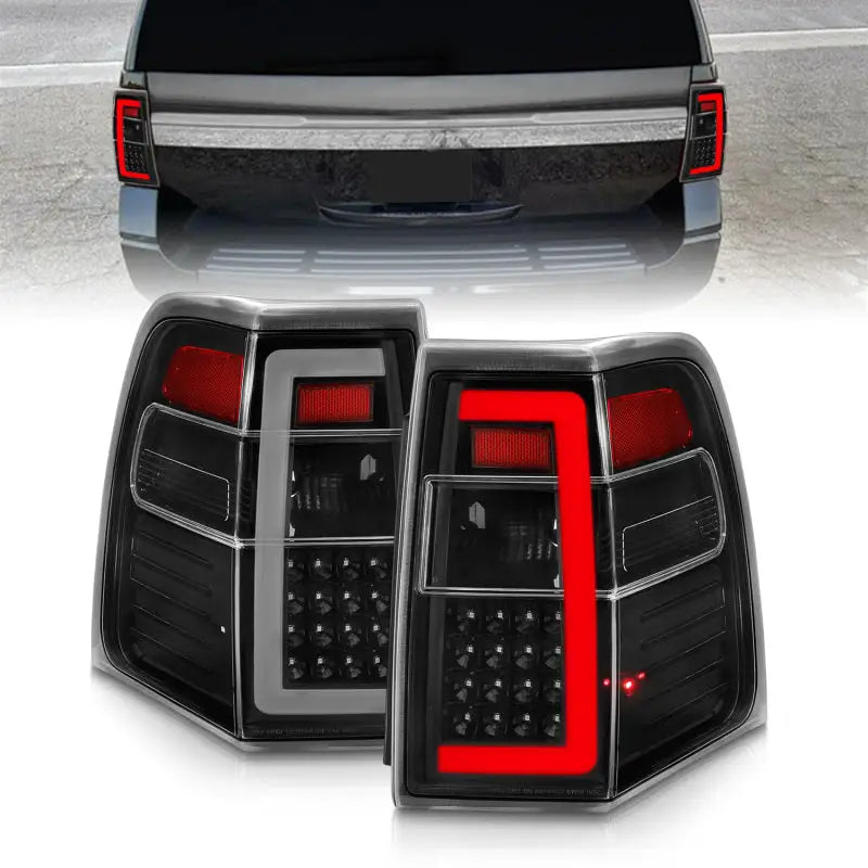 ANZO 07-17 Ford Expedition LED Taillights w/ Light Bar Black Housing Clear Lens - Truck & Automotive