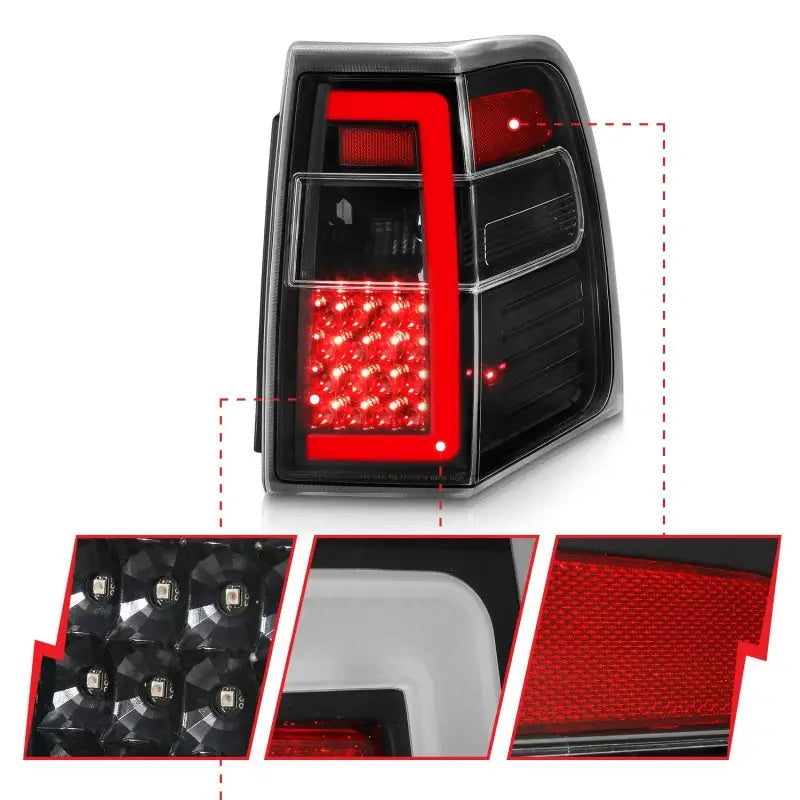 ANZO 07-17 Ford Expedition LED Taillights w/ Light Bar Black Housing Clear Lens - Truck & Automotive