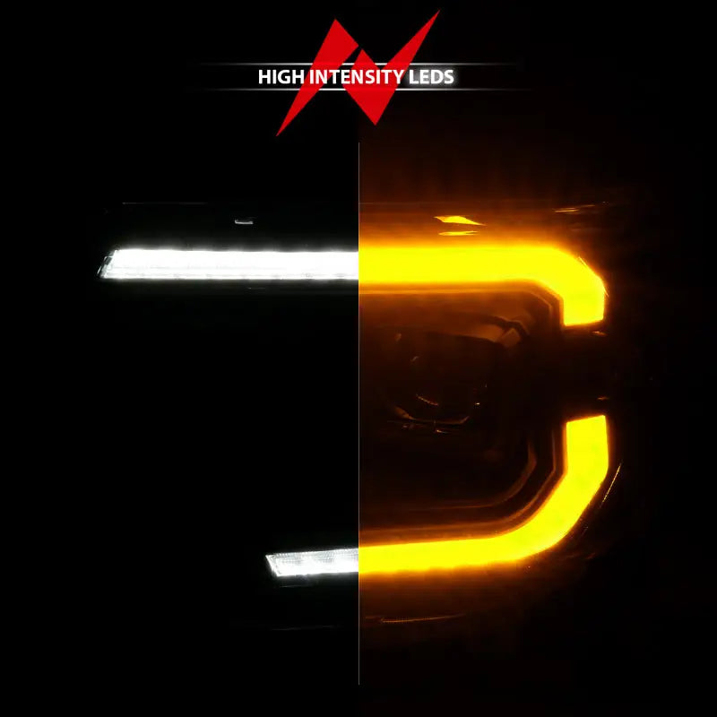 ANZO 12-15 Toyota Tacoma Projector Headlights - w/ Light Bar Switchback Black Housing - Truck & Automotive