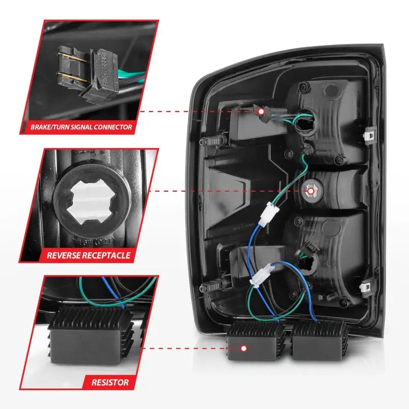 ANZO 15-19 Chevy Silverado 2500HD/3500HD (Factory Halogen Only) LED Tail Lights Black w/Clear Lens - Truck & Automotive