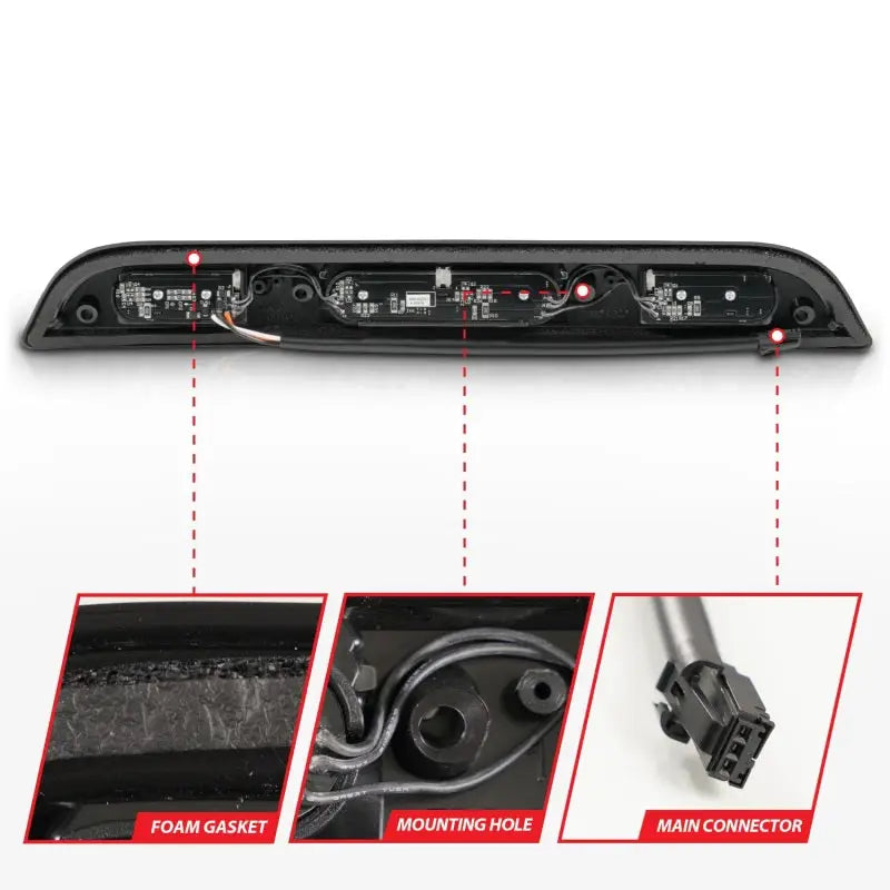 ANZO 15-20 Ford F-150 - F-450 LED Third Brake Light - Black Housing/Smoke Lens - Truck & Automotive
