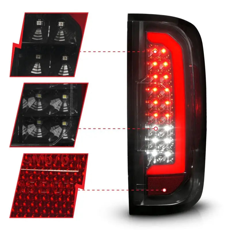Black LED tail light for GMC Canyon full LED tail lights with smoke lens housing