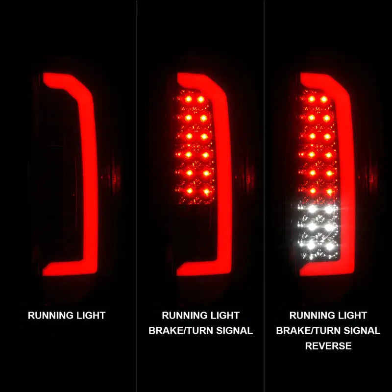 Automotive tail light configurations for ANZO 15-21 GMC Canyon full LED tail lights