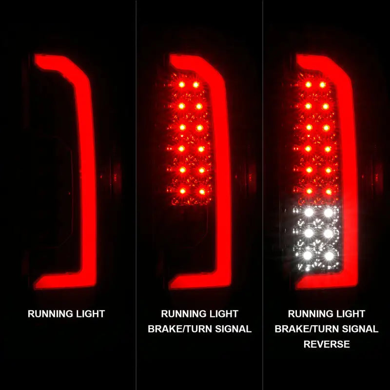 ANZO 15-21 GMC Canyon Full LED Taillights w/ Red Lightbar Black Housing/Clear Lens - 311434