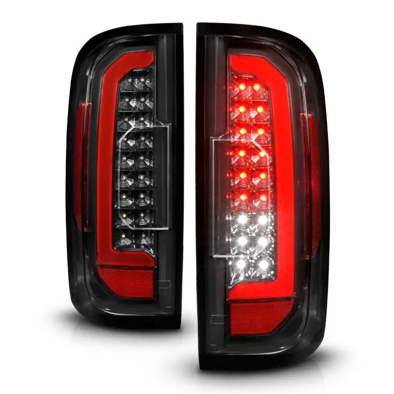 ANZO 15-21 GMC Canyon Full LED Taillights w/ Red Lightbar Black Housing/Clear Lens - 311434