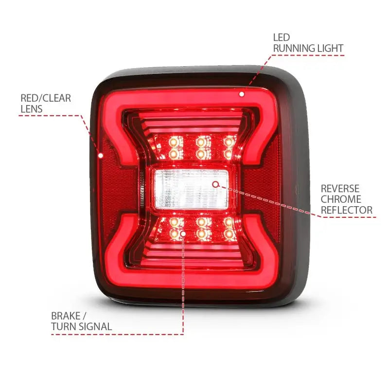 Square LED tail light for Jeep Wrangler JL LED taillights in black look badass