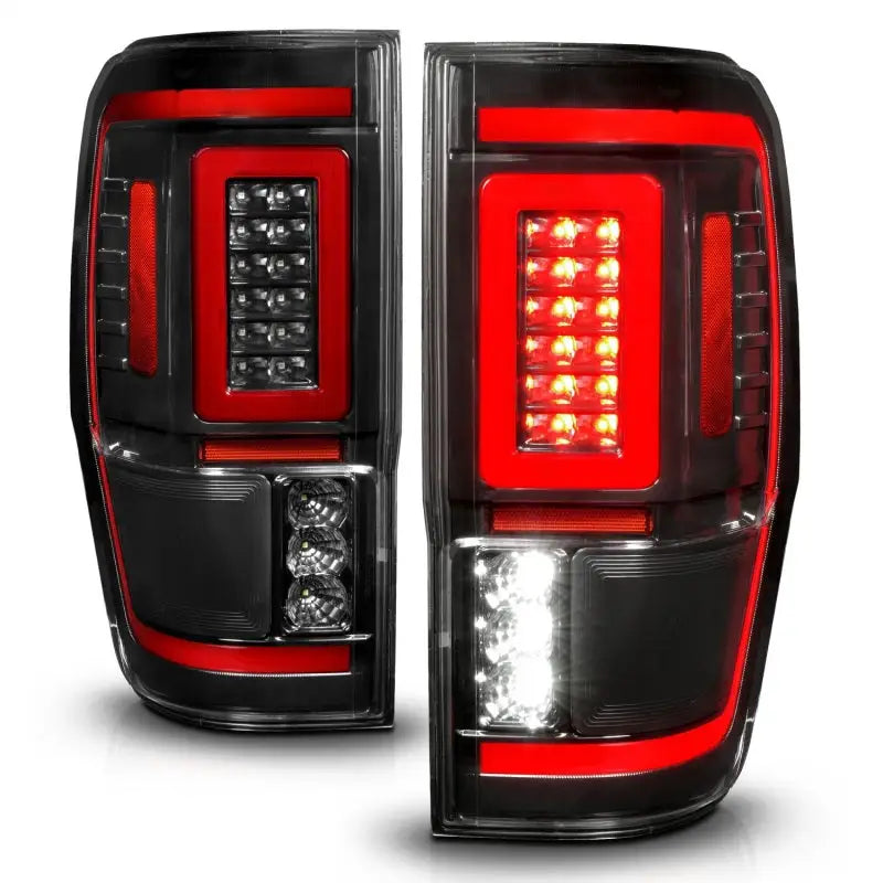 ANZO 19-22 Ford Ranger Full LED Taillights w/ Lightbar Sequential Signal Black Housing/Clear Lens - Truck & Automotive