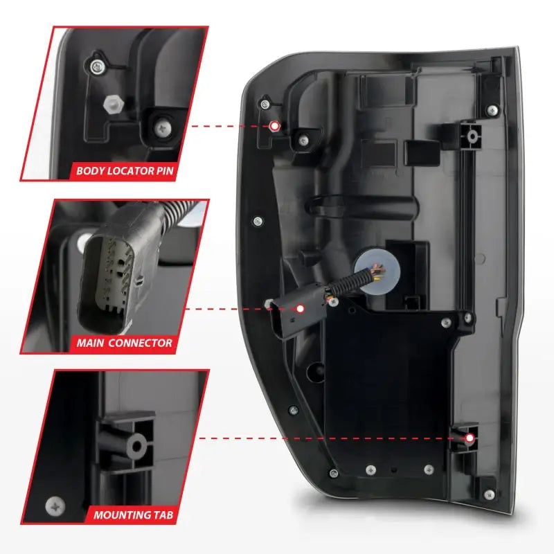 ANZO 19-22 Ford Ranger Full LED Taillights w/ Lightbar Sequential Signal Black Housing/Clear Lens - Truck & Automotive