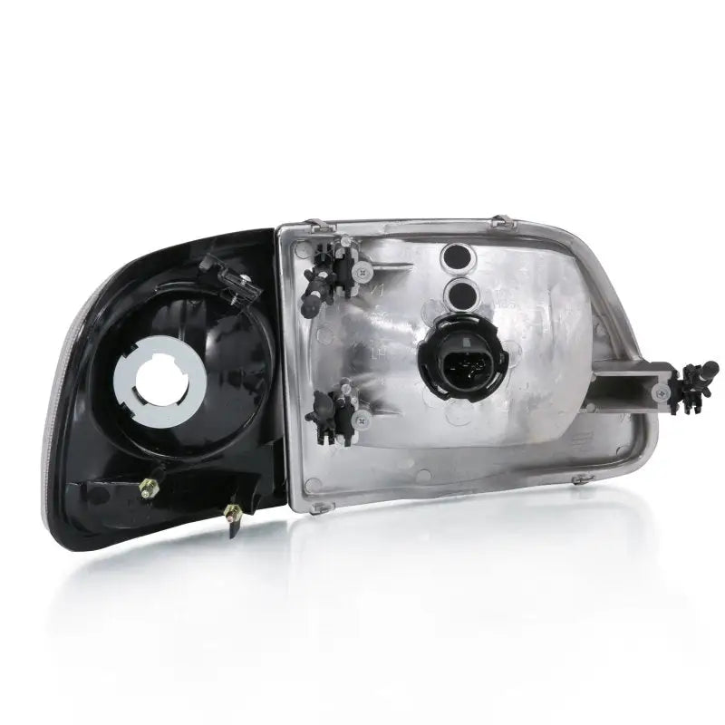 ANZO 1997-2003 Ford F150 Crystal Headlight Black w/ Parking Light - Truck & Automotive