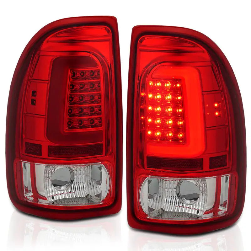 2015 Ford F-150 LED tail lights with chrome housing, perfect for Dodge Dakota LED upgrades