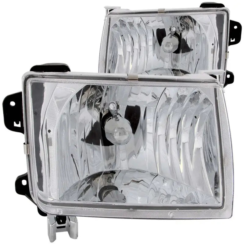 ANZO 1998-2000 Nissan Frontier Crystal Headlights Chrome - Truck & Automotive