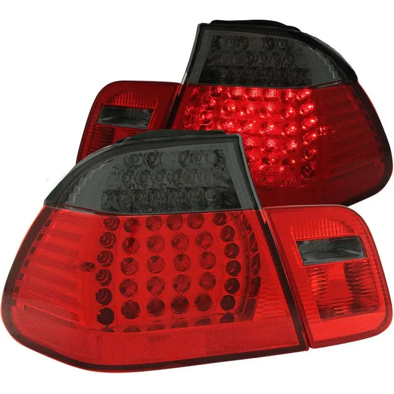 ANZO 1999-2001 BMW 3 Series E46 LED Taillights Red/Smoke 2pc - Truck & Automotive
