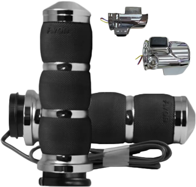 AVON AIR-90-AN-F24-H Air Cushion Heated Black Twist Grip - AVON