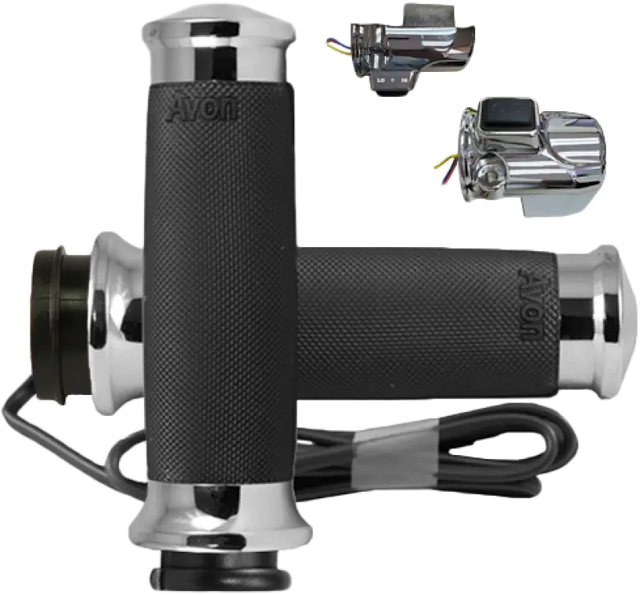 AVON CC-85-CH-F24-HT Custom Contour Heated Chrome Twist Grip - AVON