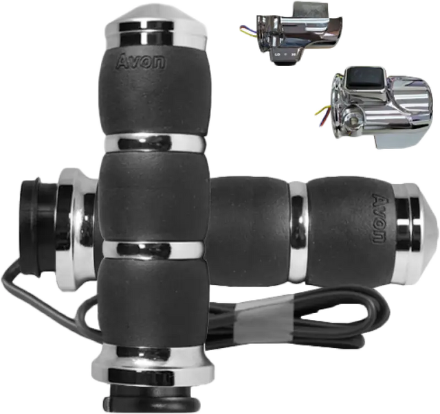 AVON Velvet Air Heated Chrome Twist Grip - AIR-93-F24-HT - AVON