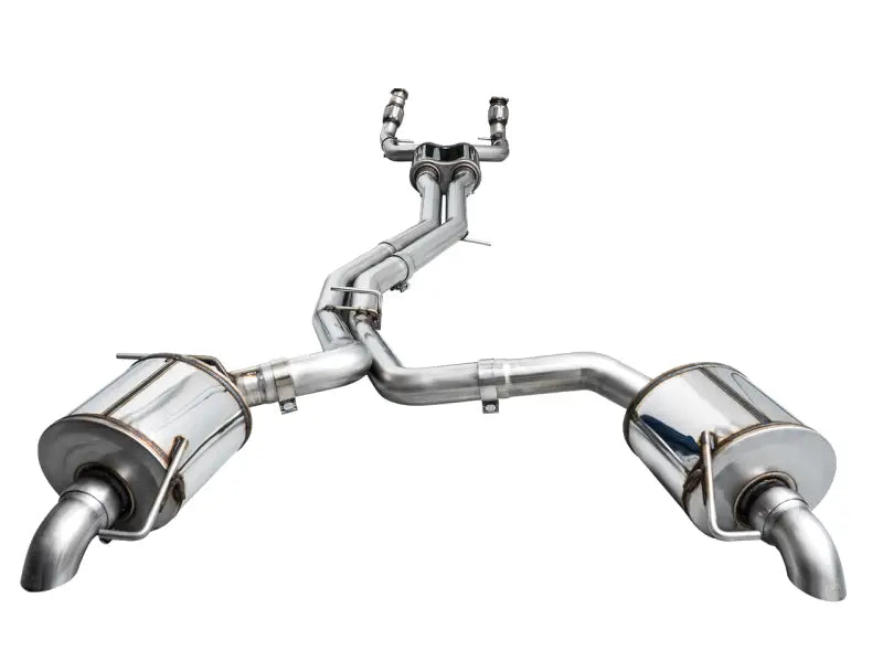 Shiny stainless steel touring edition cat-back exhaust for AWE Audi 2019-2023 C8 A6/A7 3.0T