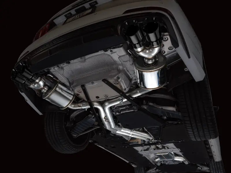 Car exhaust system featuring awe tuning touring edition exhaust with diamond black tips