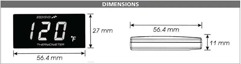 BA024B11 Super Slim Temperature Gauge Blue Display - Water
