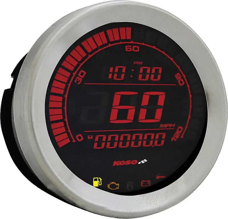 BA050905 Hd 02 Series Gauge Kit Silver Bezel Oil Temp - Digital Harley Cluster