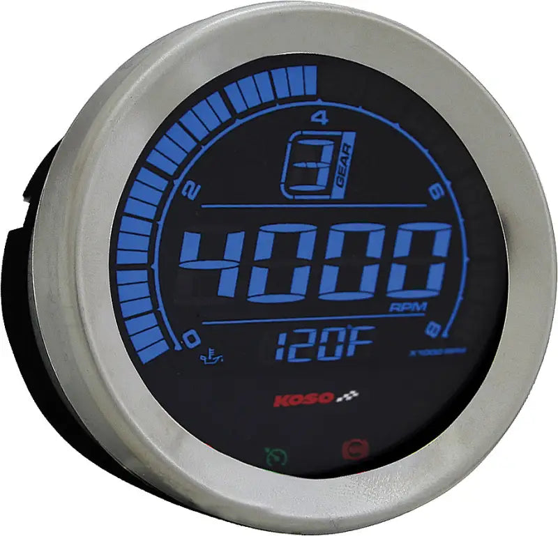 BA050905 Hd 02 Series Gauge Kit Silver Bezel Oil Temp - Digital Harley Cluster