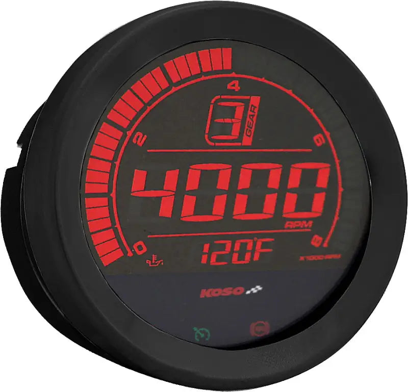 BA050907 Hd 02 Series Gauge Kit Black Bezel Oil Temp - Digital Harley Cluster