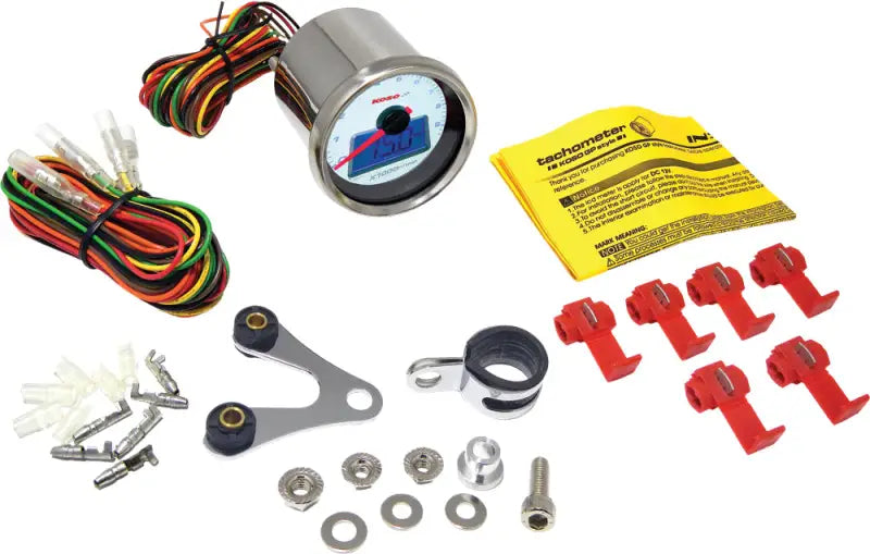 BB551B20 motorcycle tachometer with auto-scan function and illuminated needle installed