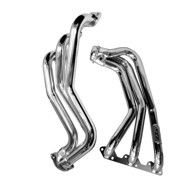 BBK 07-11 Jeep 3.8 V6 Long Tube Exhaust Headers And Y Pipe Converters - 1-5/8 Silver Ceramic - Truck & Automotive